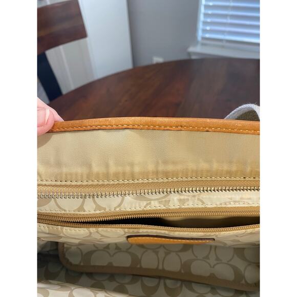 Coach Tan nylon Bag with canvas strap Orange leather trim - Picture 11 of 16